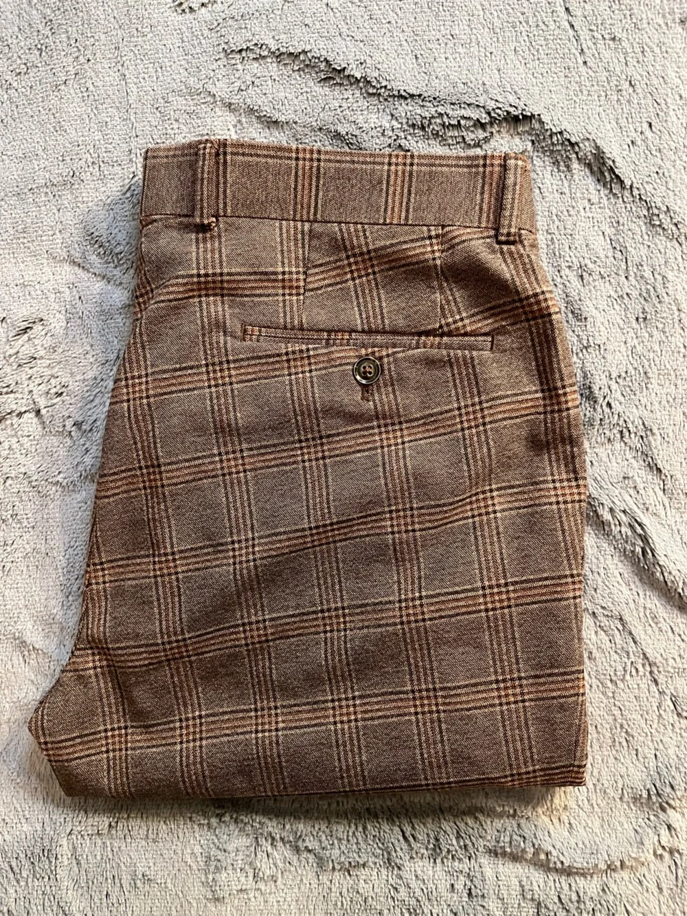 Bar III Plaid Dress Pants Brown Check Men’s 33x30